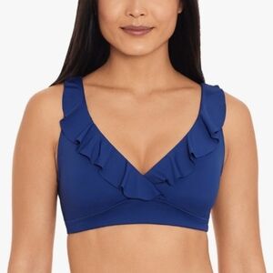 Lauren Ralph Lauren Beach Club Ruffle Underwire Bikini Top Sapphire Blue 14